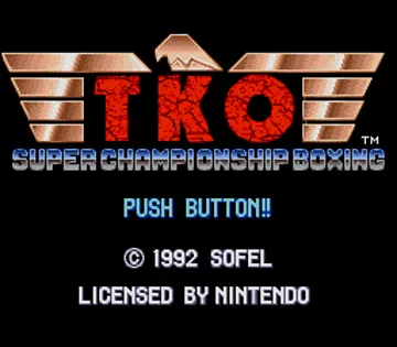 TKO Super Championship Boxing (USA) (Sample) screen shot title